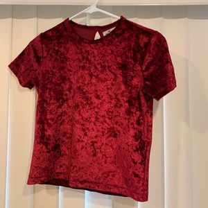Red velvet shirt